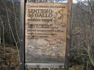 La cartellonistica del Sentiero del Gallo