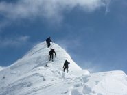 sulla cresta scendendo dalla cima