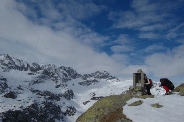 in cima con le raffiche di vento