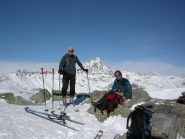 otaner e piero in punta - Monviso sullo sfondo