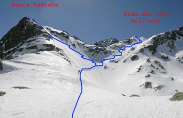 Itinerari pendii superiori della Cima lago dell'oro e della Rocca Bastera