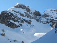 Vista del canalino di salita