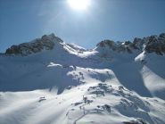parte alta del percorso con la cima sullo sfondo