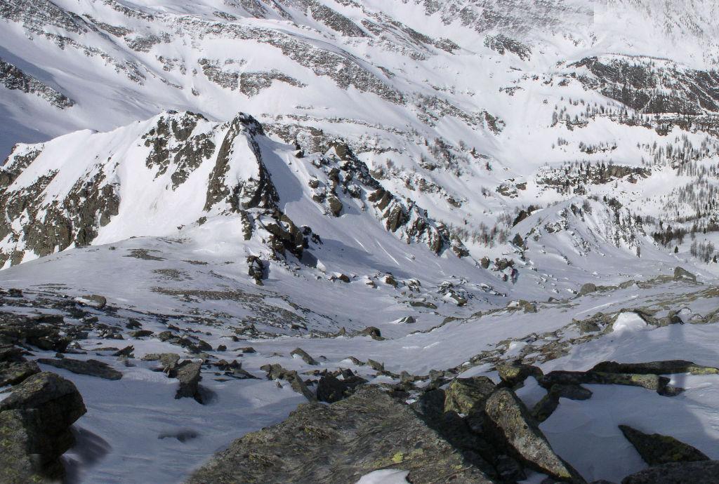 pendio di salita dalla cima