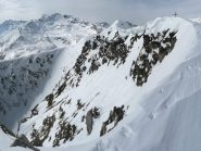 l'uscita e la vetta dalla cresta nord