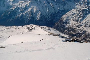 la dorsale di salita, vista dai pendii finali