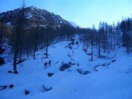 i primi contrafforti uscendo dal bosco