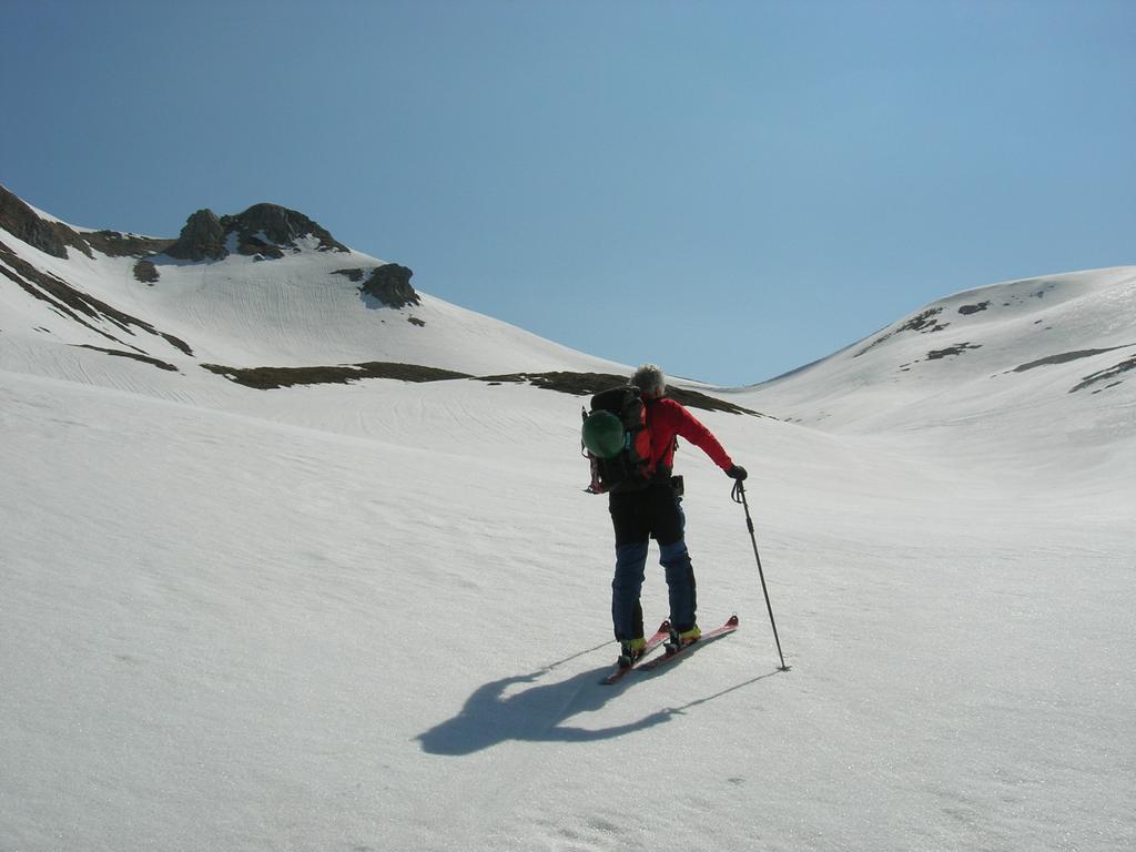 Il vallone terminale con il pendio sotto la vetta