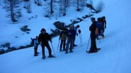 una breve sosta nel primo tratto del Vallon de Crevoux (11-4-2010)