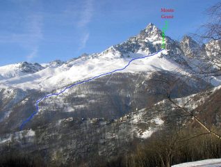 Itinerario Monte Granè, visto salendo al Briccas