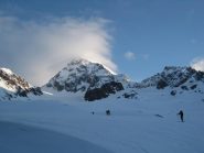 Partenza con Gran Zebrù sullo sfondo