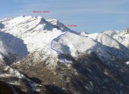 Itinerario visto da Cima Mares nel 2009