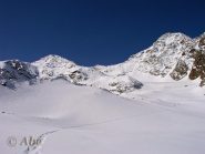 All'uscita dal canale si vede la cima (sx)