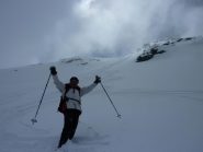 Osvaldo esulta dopo il primo tratto di discesa