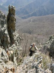 Antonella lungo la via ferrata
