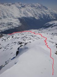 uscendo dal canale fino in punta