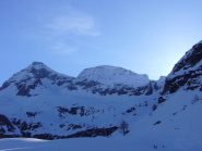 L'evidente canalone che porta al Tournalin