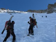 crepaccia terminale e pendio alla sella Fieschersattel