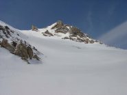 La vetta con il pendio di discesa diretto