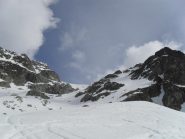 l'inizio del canalone,si vede il cambio di neve