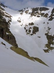 il canalone salito e sceso prima della vetta