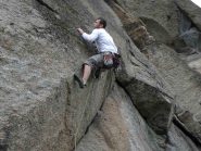 Io sull'uscita del primo passaggio del 6b 