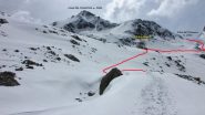 la parte alta della pista per raggiungere il Rifugio Morelli e il Colle del Chiapous (16-5-2010)