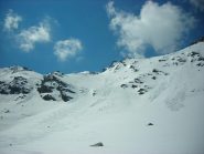 l'ampio canalone di discesa