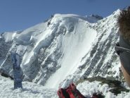 uno sguardo alla fantastica parete nord del Fletshorn che scenderò la settimana dopo