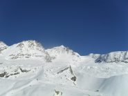 panorama sulla via di salita dallo Chabod al colletto adiacente la Becca Moncorve'