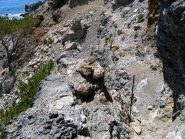 Il punto delicato con il sentiero eroso.