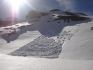 Lastrone di neve umida poco prima di raggiungere la Breche...didattica!