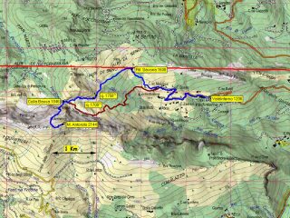 Blù, via rif. savona. Marron, via zotta della tromba.