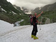 Sulla valanga all'inizio del pianoro del vallone d'Ischiator
