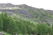 Il Mt. Cormet (al centro) da Tirecorne ed i canaloni con i paravalanghe