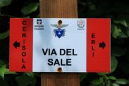 Palina segnaletica della Via del Sale tra Erli e Cerisola