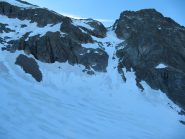 Vista del canalone al Colle S. Robert