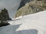 Fede nel canalino a sinistra della casermetta