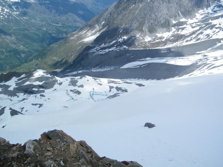 Dalla vetta il percorso di salita