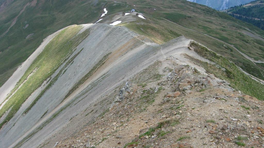 La dorsale di salita prima delle roccette