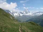 Salendo, con il Cervino sullo sfondo