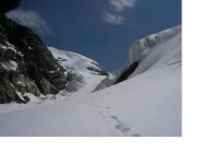 Il Vallone glaciale scelto per la via di ritorno al Mezzalama.