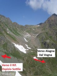 06 - la valle che porta al passo di Valdobbia - mt 2635 -  vista dalla cresta a quota 2442