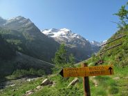 Il bivio per il casotto di Arolla