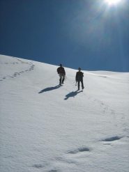 in discesa sui pendii sommitali