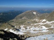 La parte salita con i due laghi e dietro  la Cima de l'Agnelliere