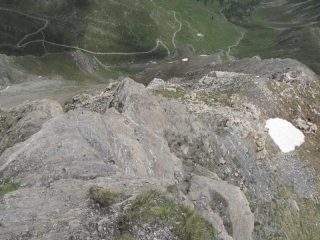 il passaggio roccioso a metà cresta