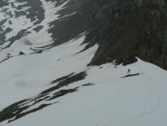 Discesa vista dal pendio finale