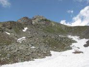 il versante meridionale con a dx la cresta di salita