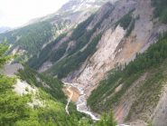 La strada verso La Visaille dalla morena